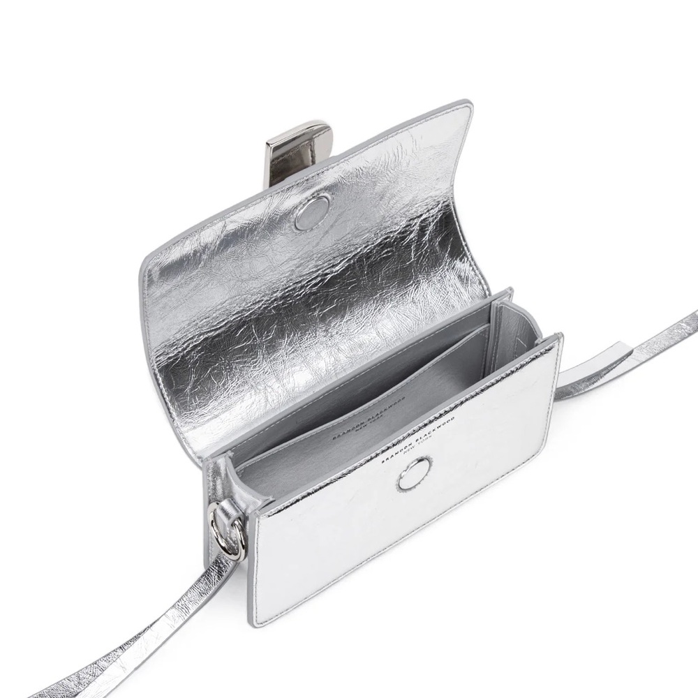 Brandon Blackwood Medium Nia Bag- Metallic Silver Leather - Picture 5 of 9